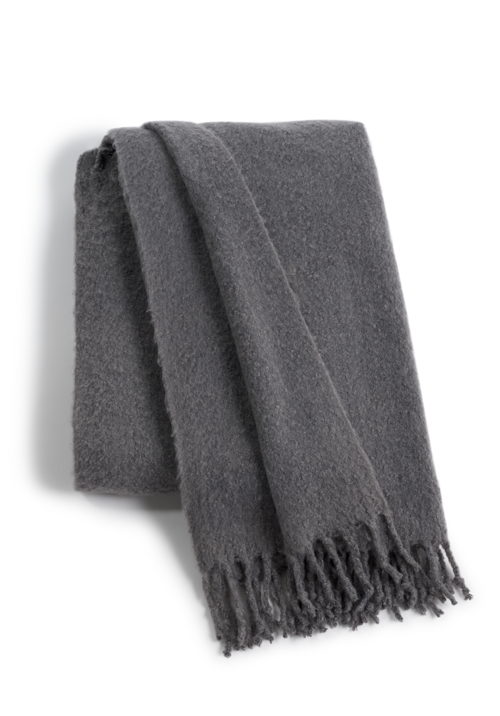 Habitat Faux Mohair Plain Throw - Charcoal, £15