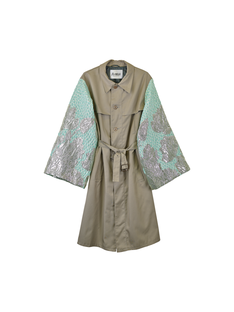ReBELLE Antwerp_2024_Kimono Trenchcoat Beige Light Blue_EUR329