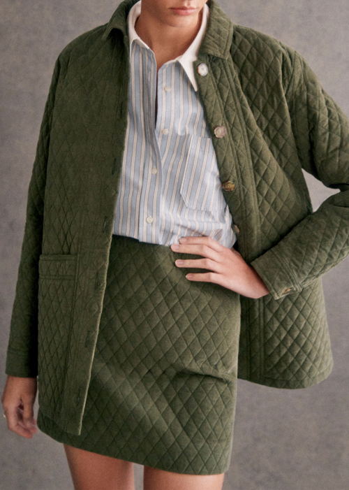 Sézane - Veste Will kaki matelassé - 110€