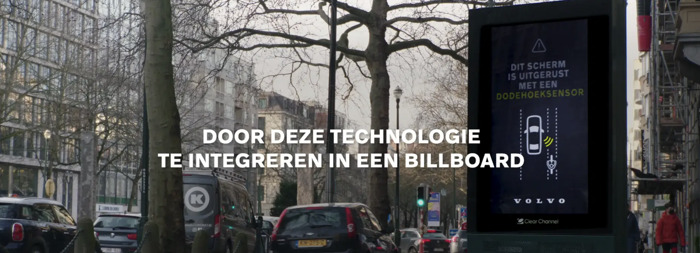 Volvo shares its blind spot technology by putting it in a digital billboard