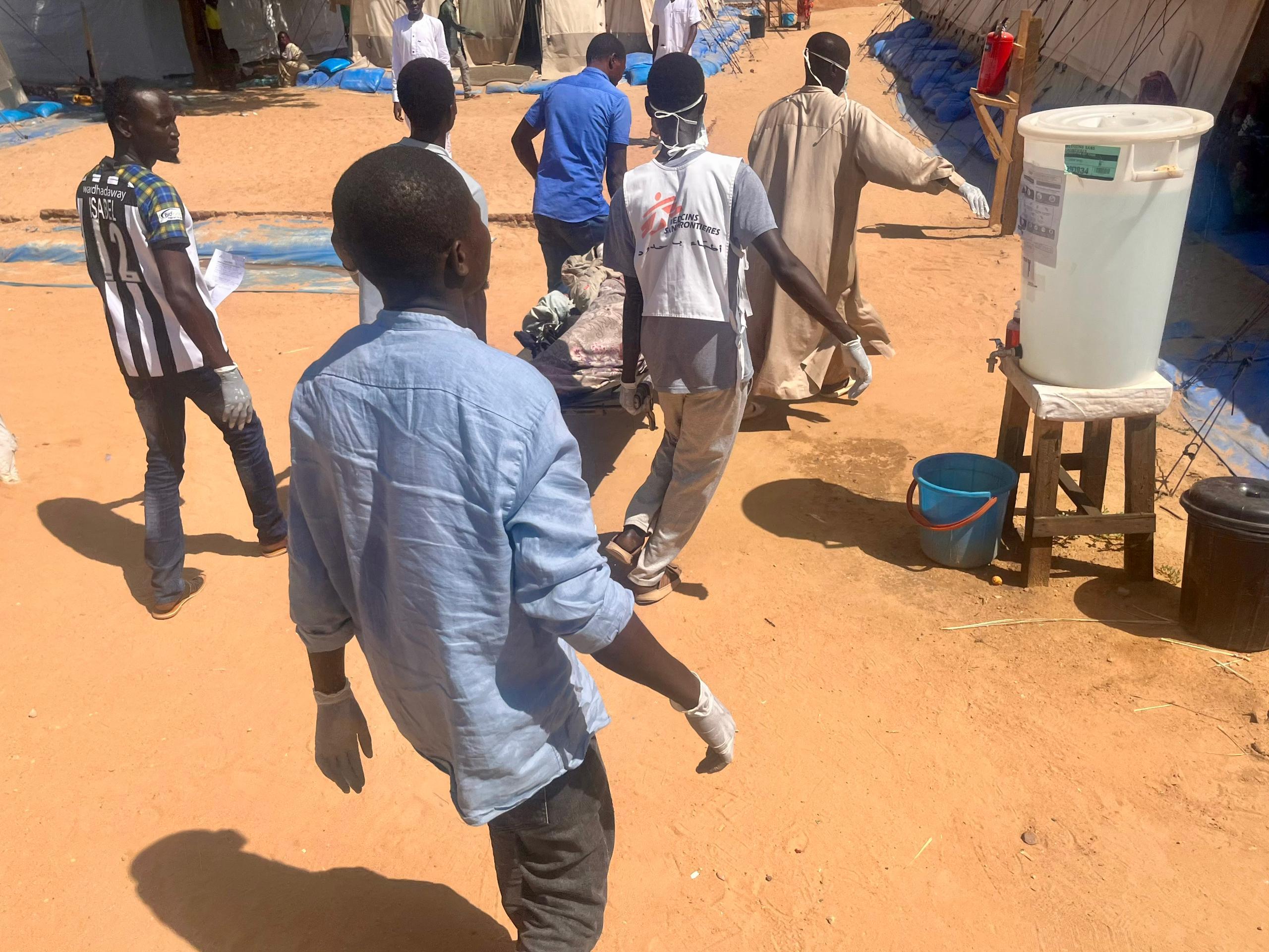 First patient admitted as the influx of refugees from Sudan increased after intensified fighting in El Geneina. Copyright : MSF/Jan Bohm