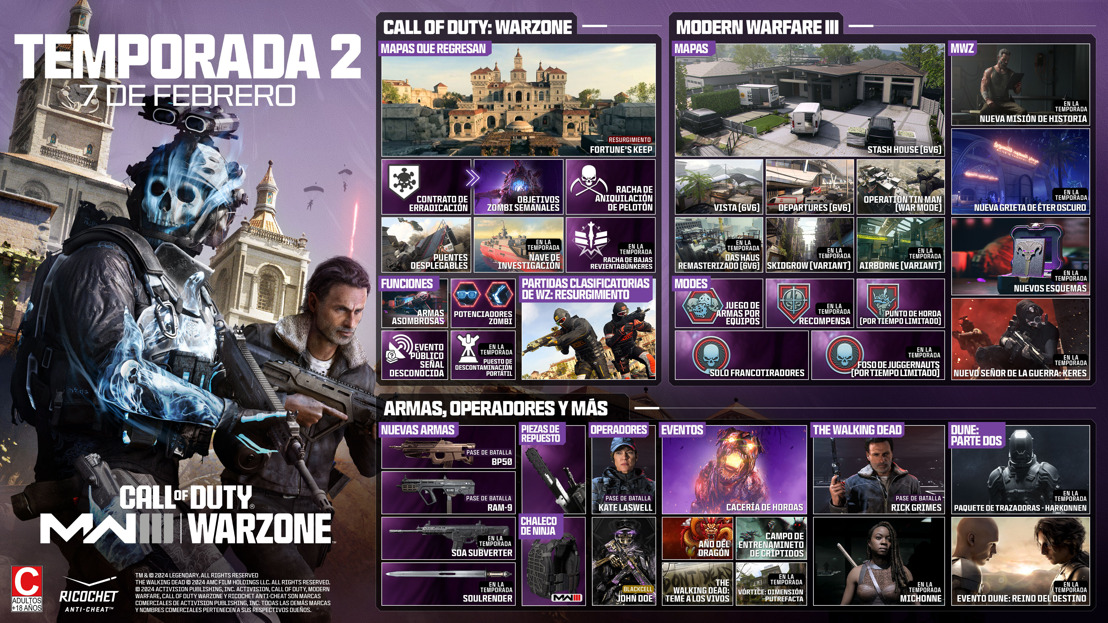 Anuncio - Prepárate para una entrega de contenido colosal: la Temporada 2 de Modern Warfare III y Call of Duty: Warzone ya está aquí
