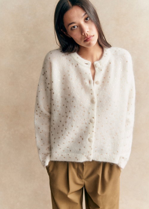 Sézane - Gilet TALITHA ecru champagne - 120€