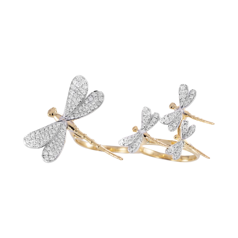 Mère et fille-Bague Dragonfly white 1 (3)