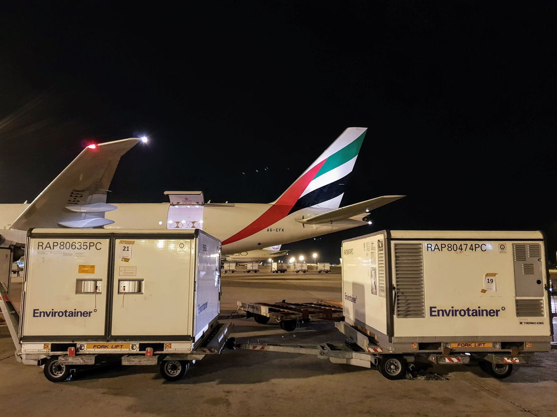 Emirates SkyCargo transported the vaccines from Milan, one of the designated airports in Emirates SkyCargo’s pharma corridor programme