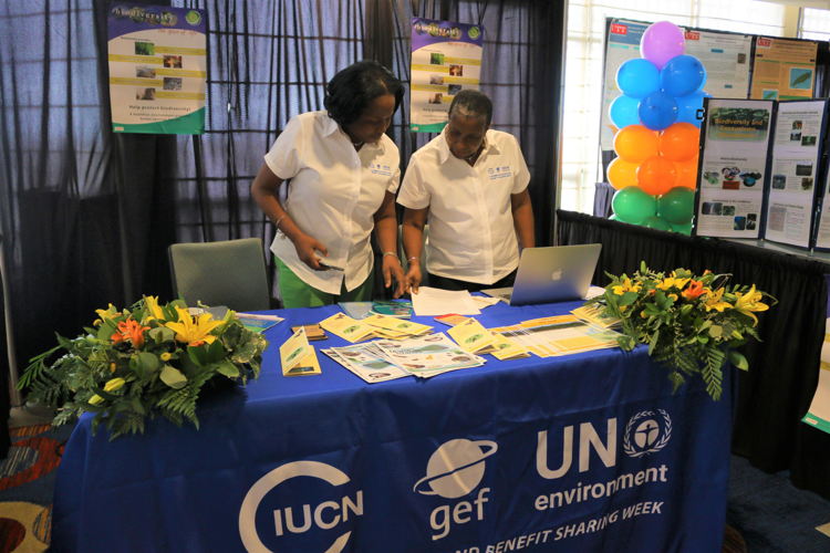 The OECS Commission's Biodiversity Unit shares information at the Exposition.