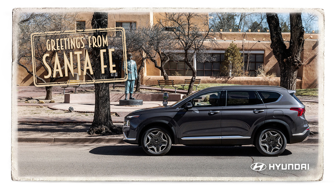 Eine Postkarte aus ... Santa Fe: Hyundai SANTA FE klettert durch den felsigen Südwesten Amerikas
