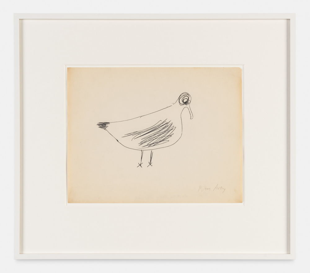 Milton Avery, Gull, n.d. ink on paper 21.6×27.9cm,81⁄2 ×11in. Photo credit: HV-studio Milton Avery Trust / Artists Rights Society (ARS), New York and DACS, London. Courtesy Xavier Hufkens, Brussels and Waqas Wajahat, New York