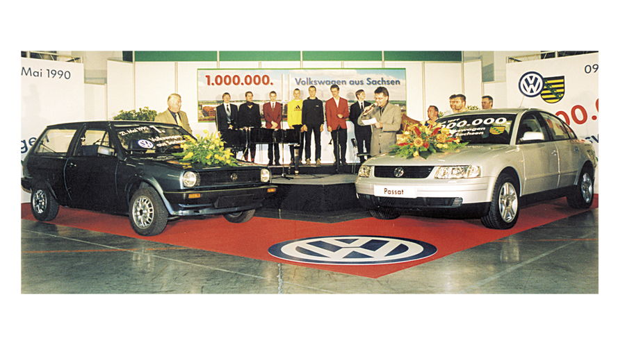 Se celebra la producción de la unidad un millón de Volkswagen proveniente de Sajonia en julio de 1999