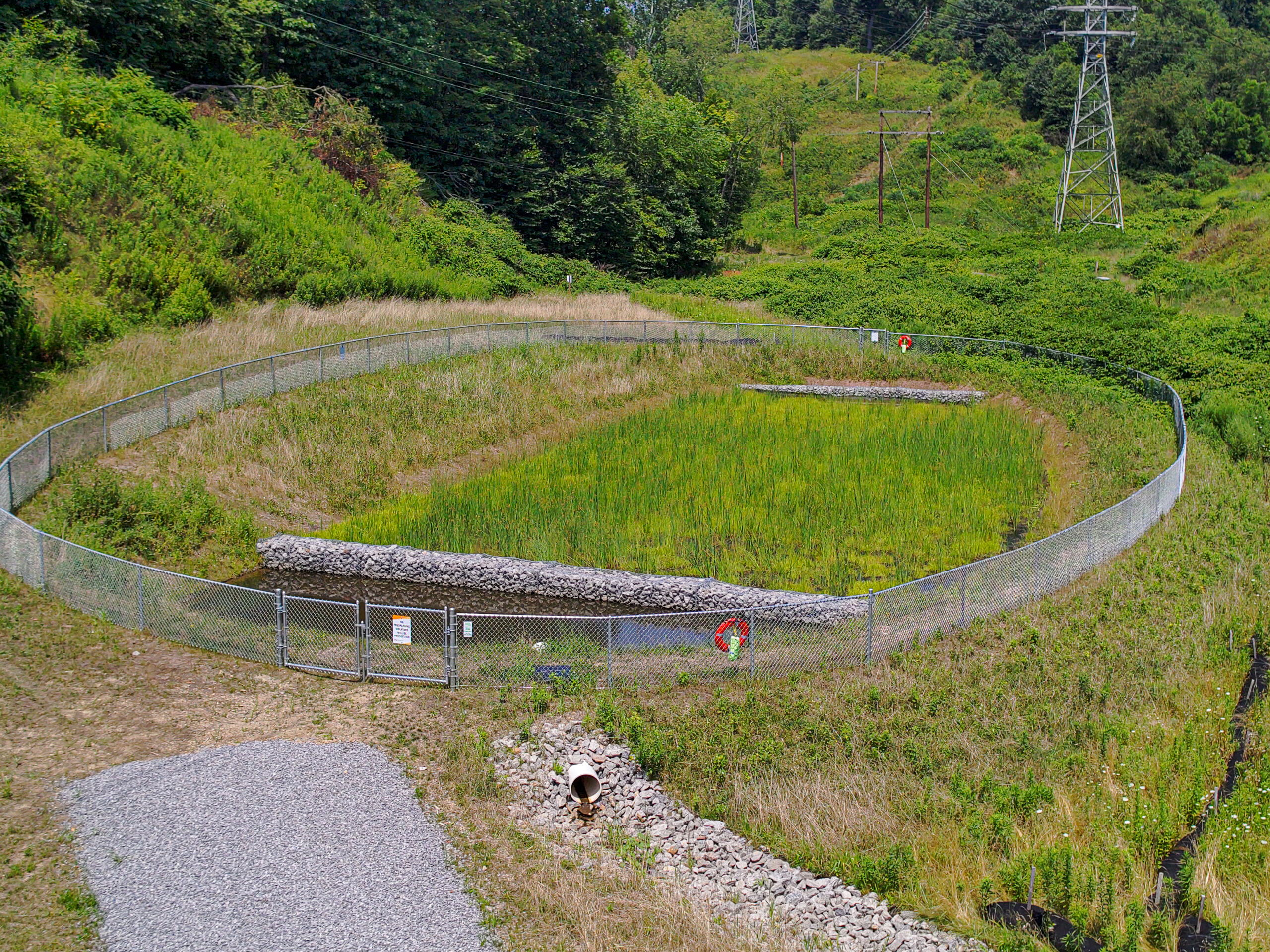 Aerial view of the wetland taken by drone