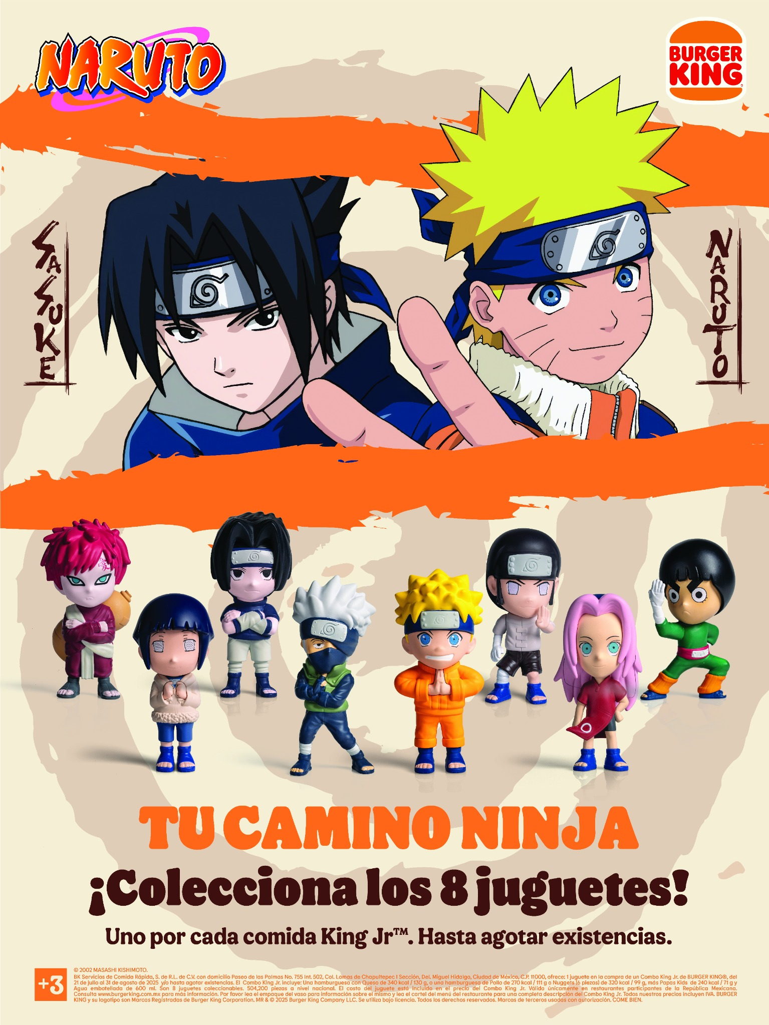 Burger King presenta los nuevos combos Naruto: sigue tu camino ninja al BK más cercano. 