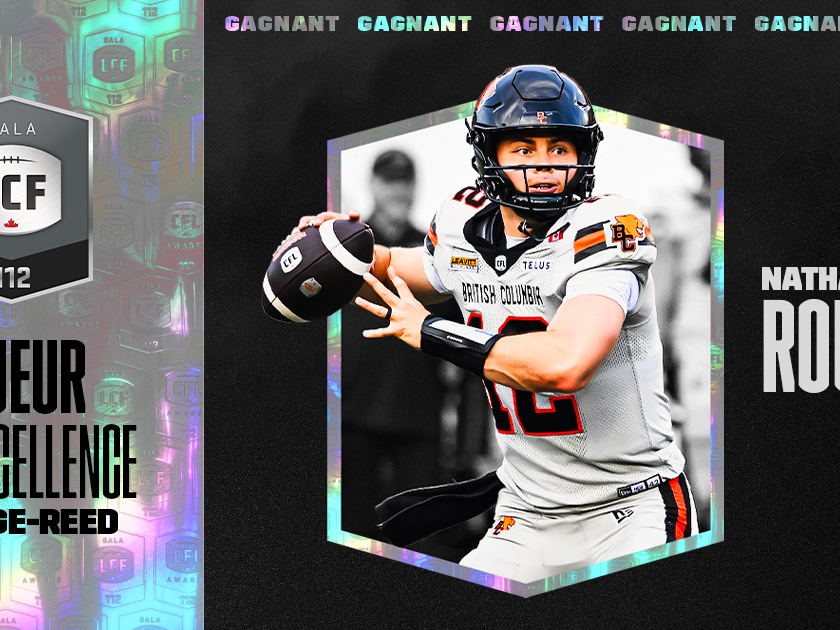 Nathan Rourke met la main sur les titres de joueur par excellence George-Reed et de joueur canadien par excellence