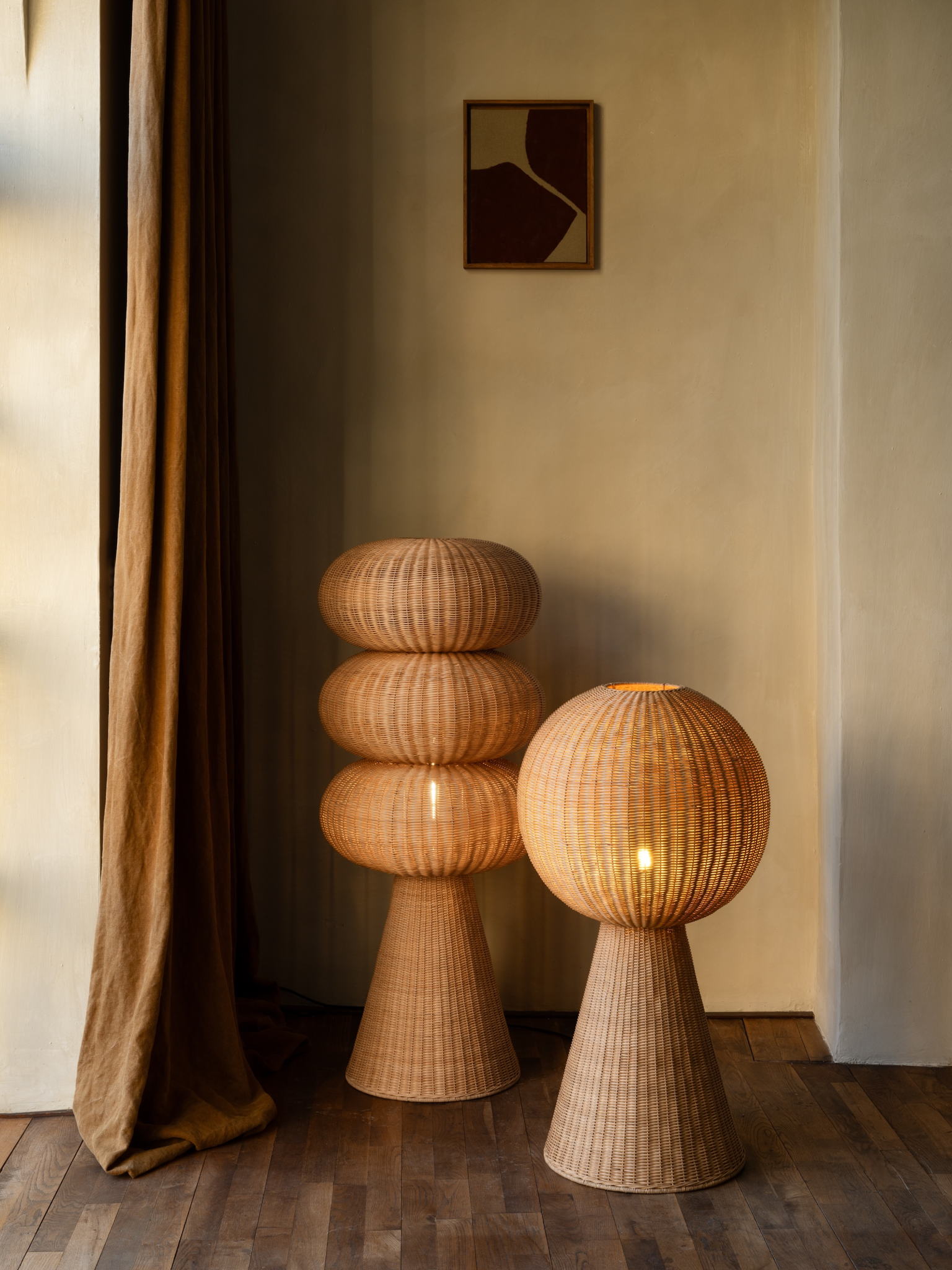 Above: Vincent Sheppard Bill and Bob rattan lamps