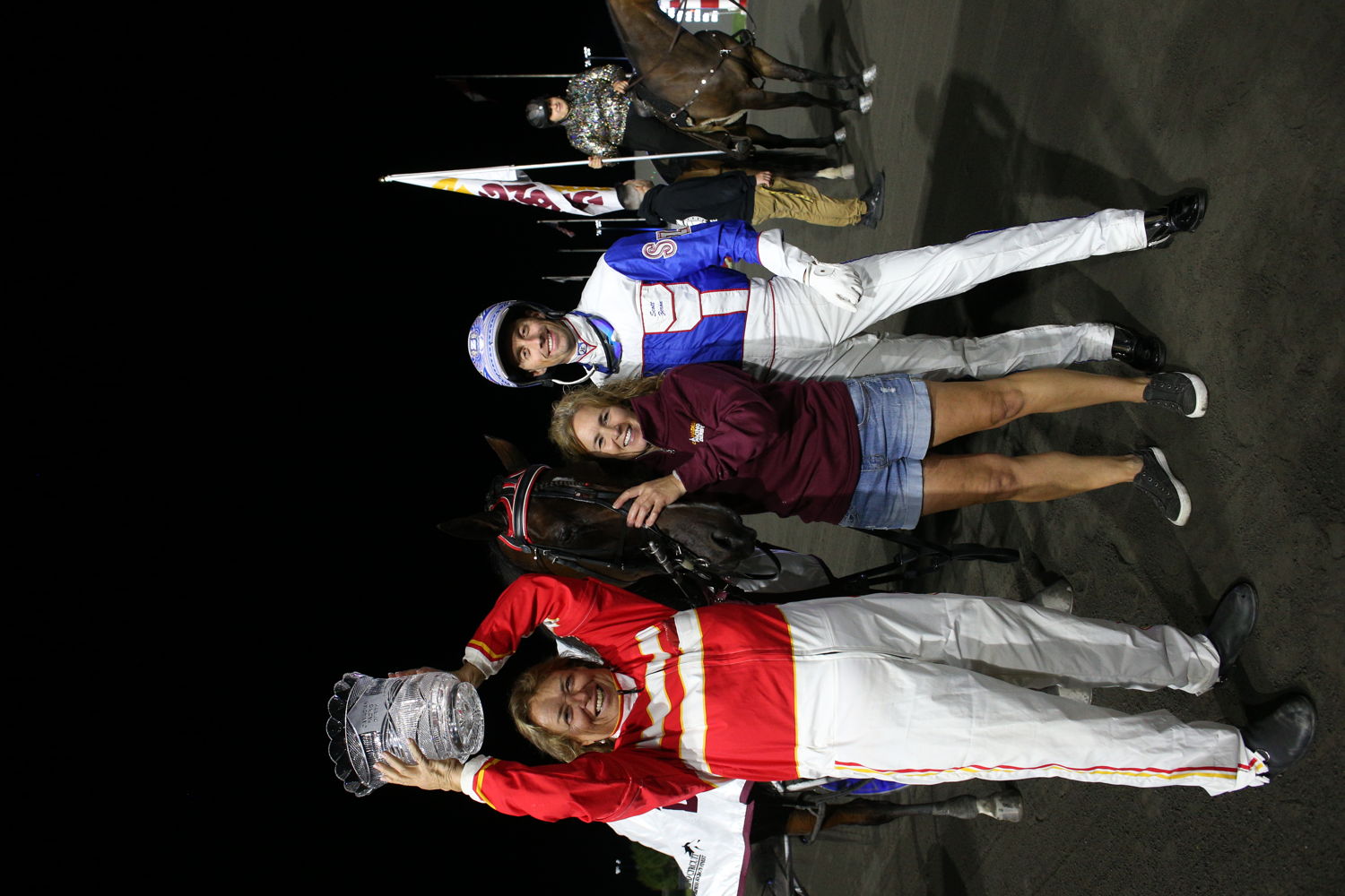 Its My Show and connections in the winner's circle for the Canadian Pacing Derby on August 31, 2024 at Woodbine Mohawk Park (New Image Media)