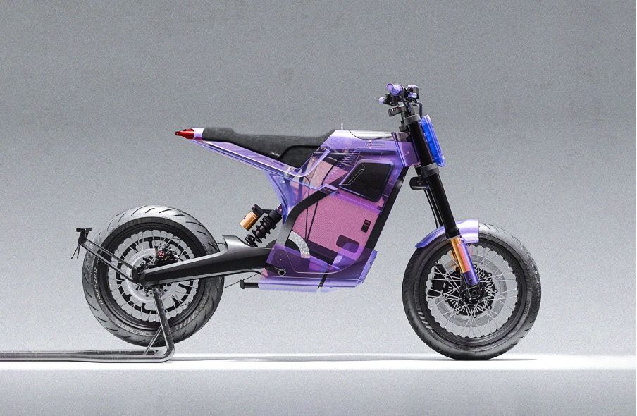 The new DAB 1α electric motorcycle customisation inspired by retro-gaming by DAB Custom Studio, image credit: DAB Motors