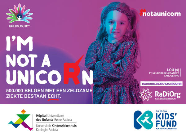 Het Kinderziekenhuis en The Belgian Kids’ Fund for Pediatric Research zamelen fondsen in voor onderzoek naar zeldzame ziekten