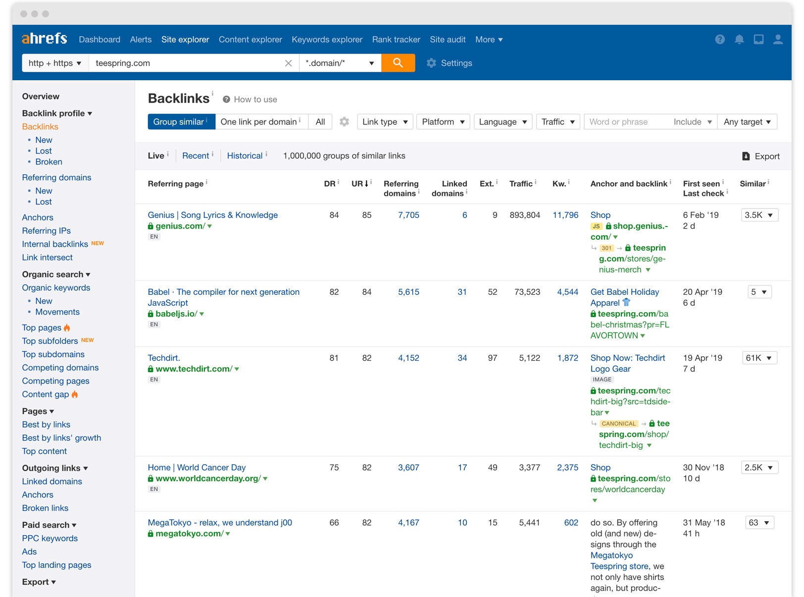 [browser]Ahrefs is a great tool for tracking site referrals as well as general SEO site value