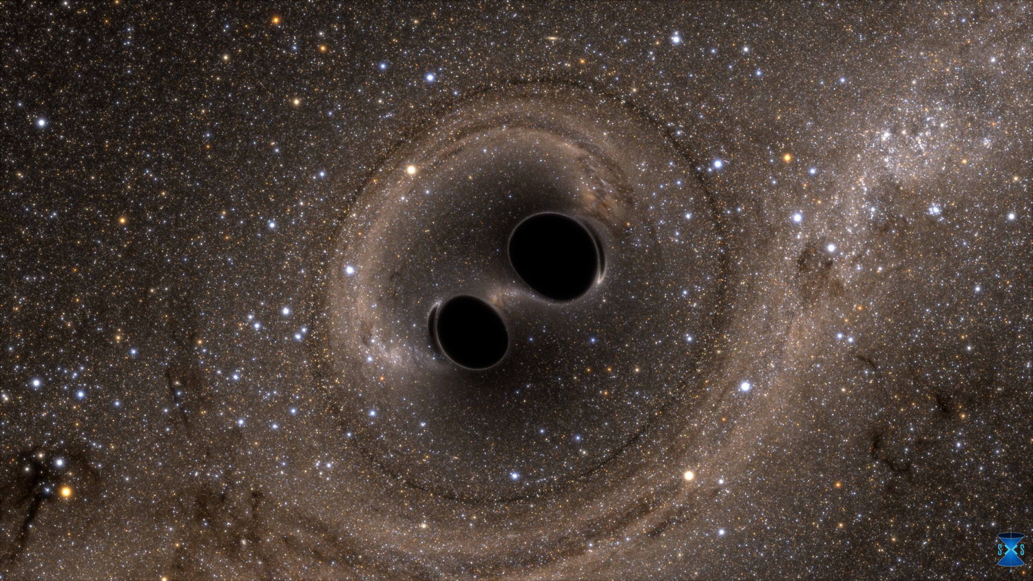 Artist's impression of two black holes merging. Image credit: SXS