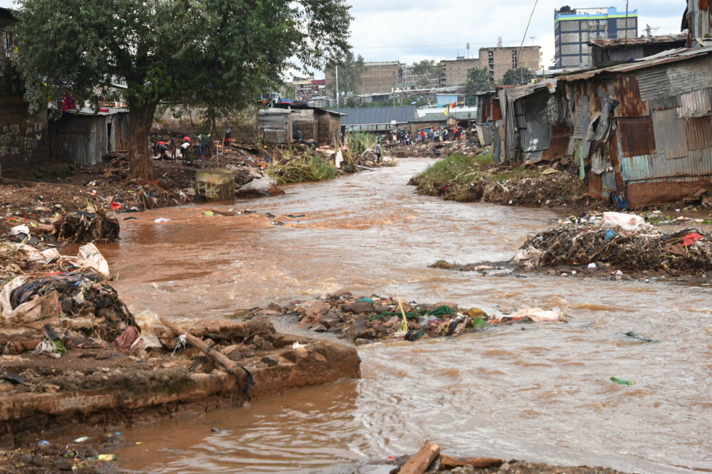 Houses now vacated along the Mathare river. The floods displaced families living along the river. Photographer: Lucy Makori | Location: Kenya | Date: 27/04/2024