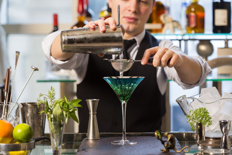 Vlad Novikov crafting bespoke cocktails for Z Bar