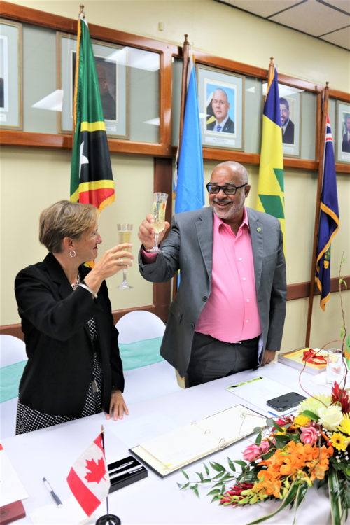 H.E High Commissioner Legault and OECS Director General H.E Dr. Didacus Jules