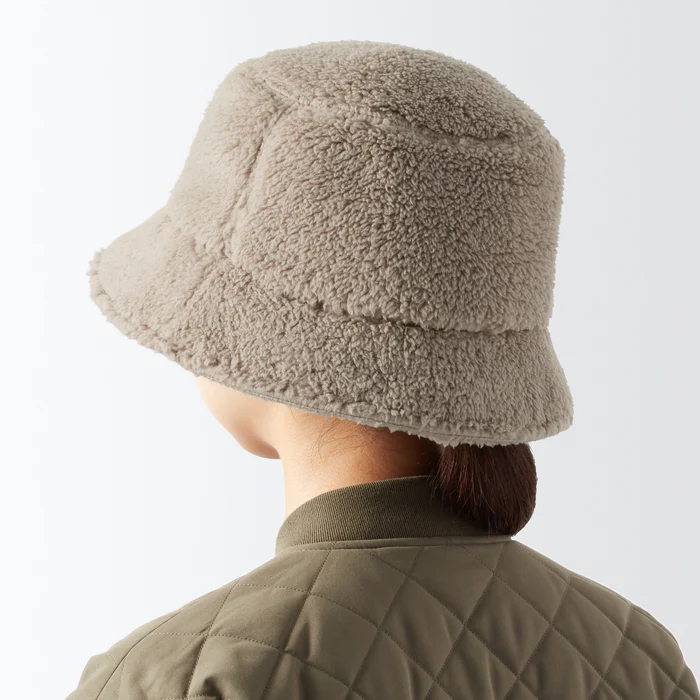 MUJI Recycle Polyester Boa Bucket Hat, $39.90, muji.us