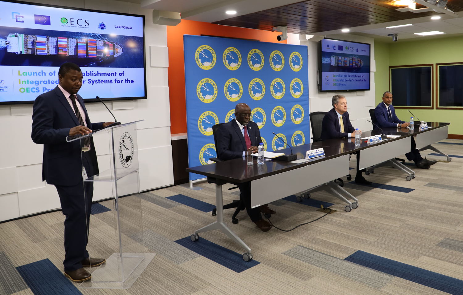 [L-R]: Calvin Manduna; Lt Col Michael Jones; Luis Maia; and Daniel Best.