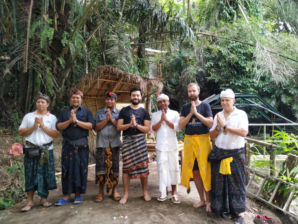 Blessing ceremony with local in Bali
