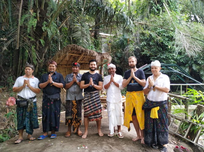 Blessing ceremony with local in Bali