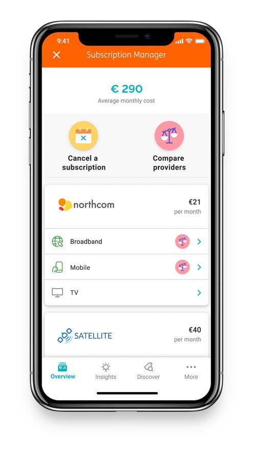 Example gestionnaire d'abonnements digital
