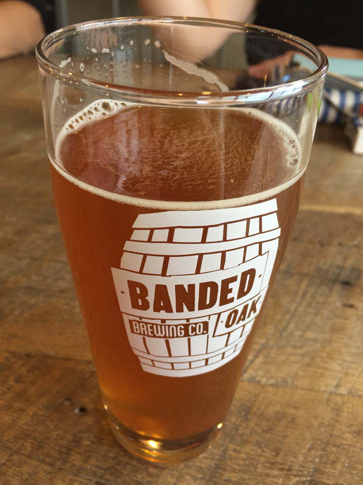 Pint of Banded Oak's Hirakata Farms Crenshaw Melon IPA