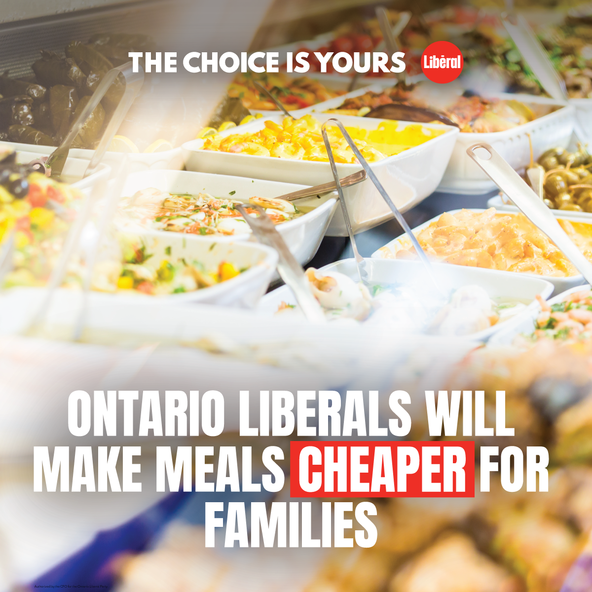 Ontario Liberals will remove the HST on all prepared food under 20