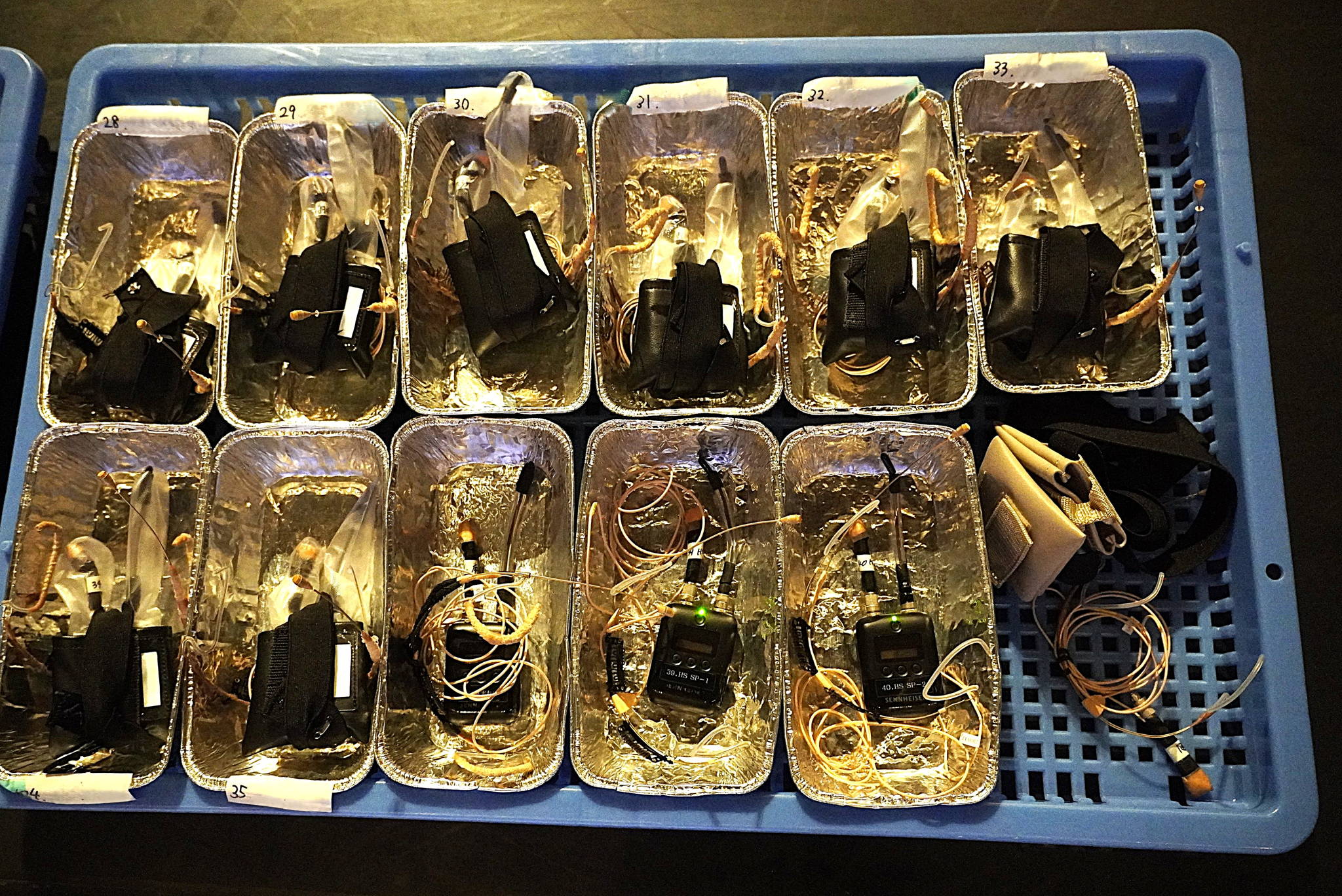 The SK 6212 mini-bodypacks assigned to the performing actresses
