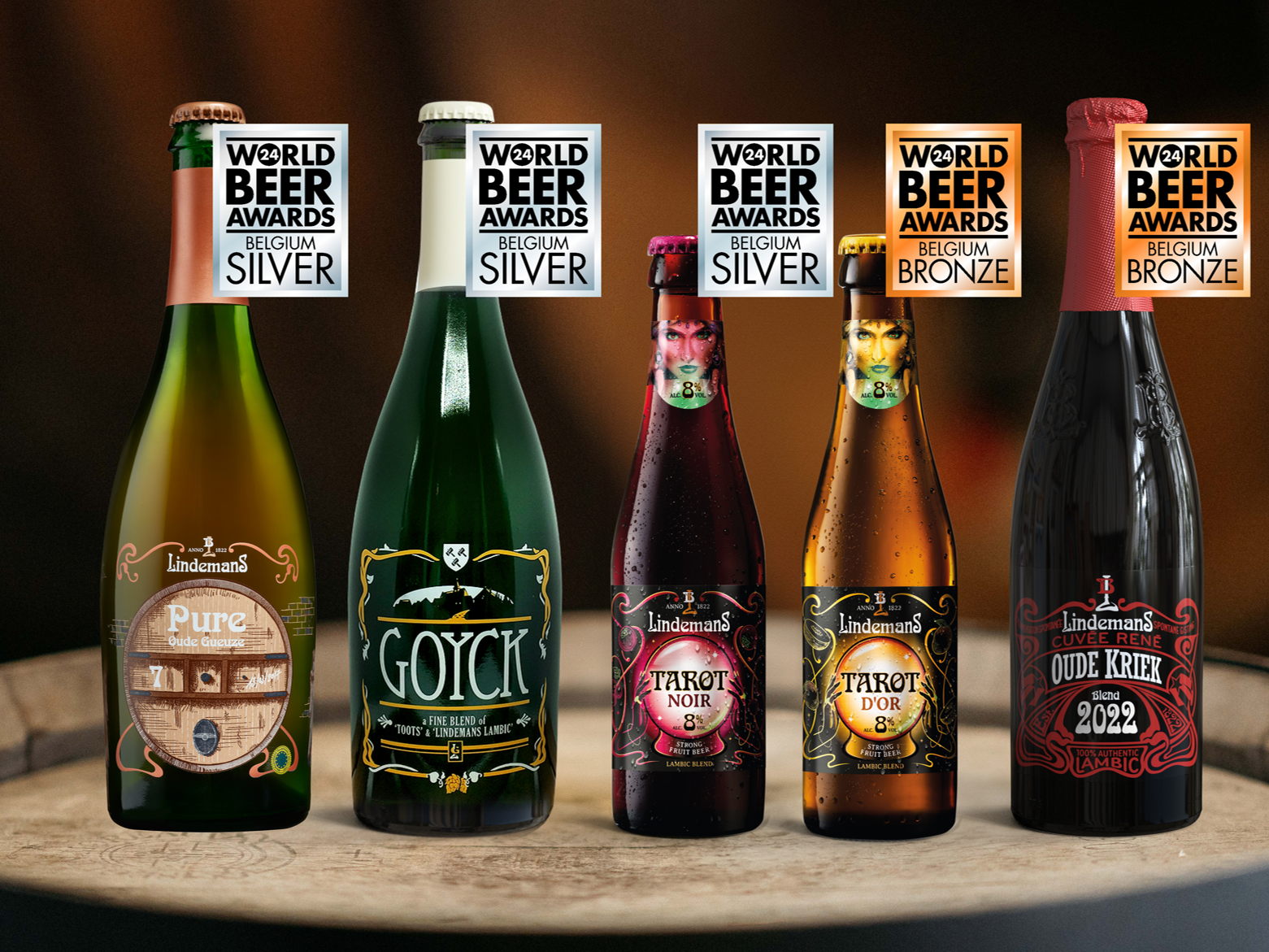 Lindemans Brewery wins five medals at the 2024 World Beer Awards