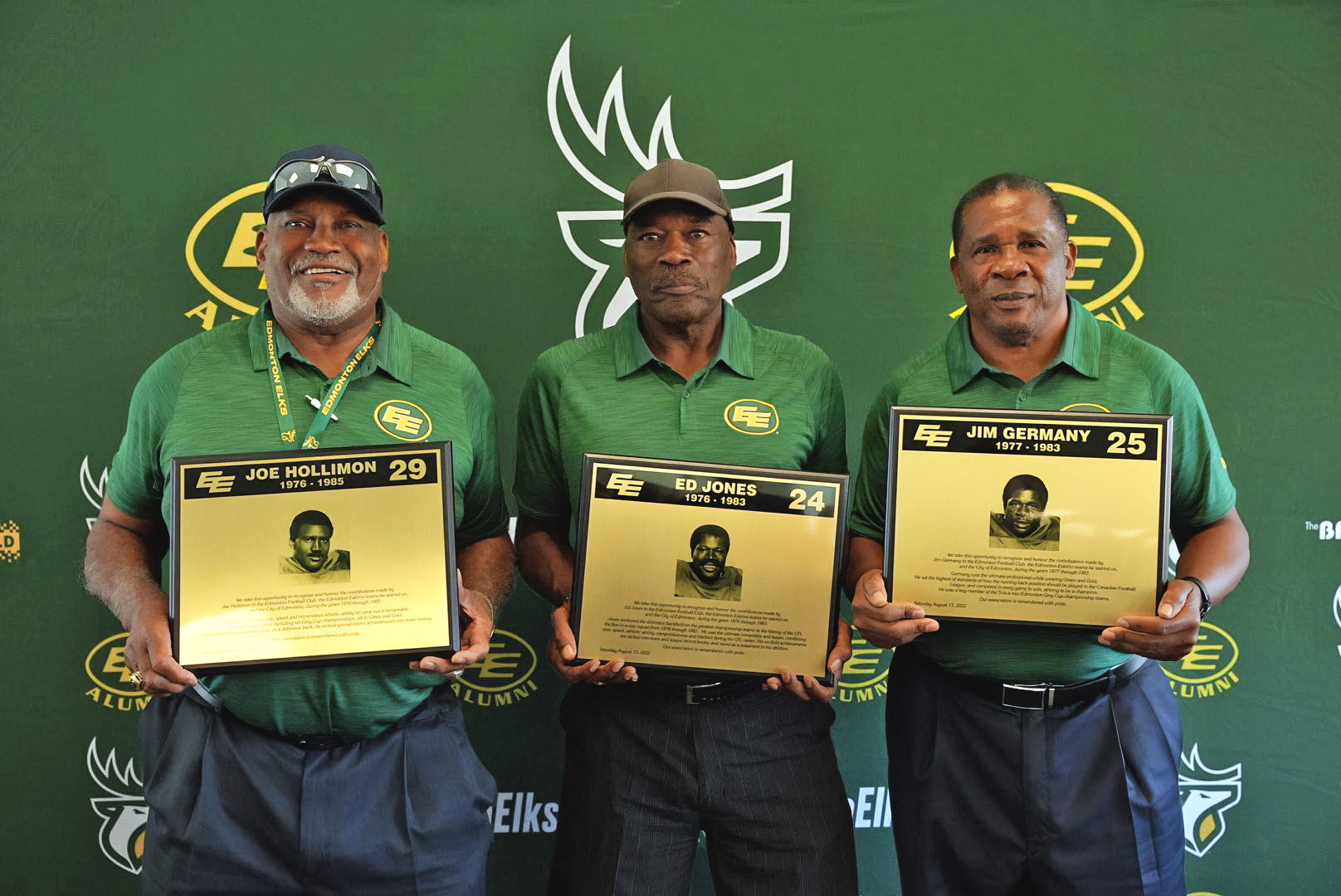 2022 EE Wall of Honour inductees Joe Hollimon (left), Ed Jones (centre), and Jim Germany (right), will be special guests at the Elks Annual Dinner on September 26.