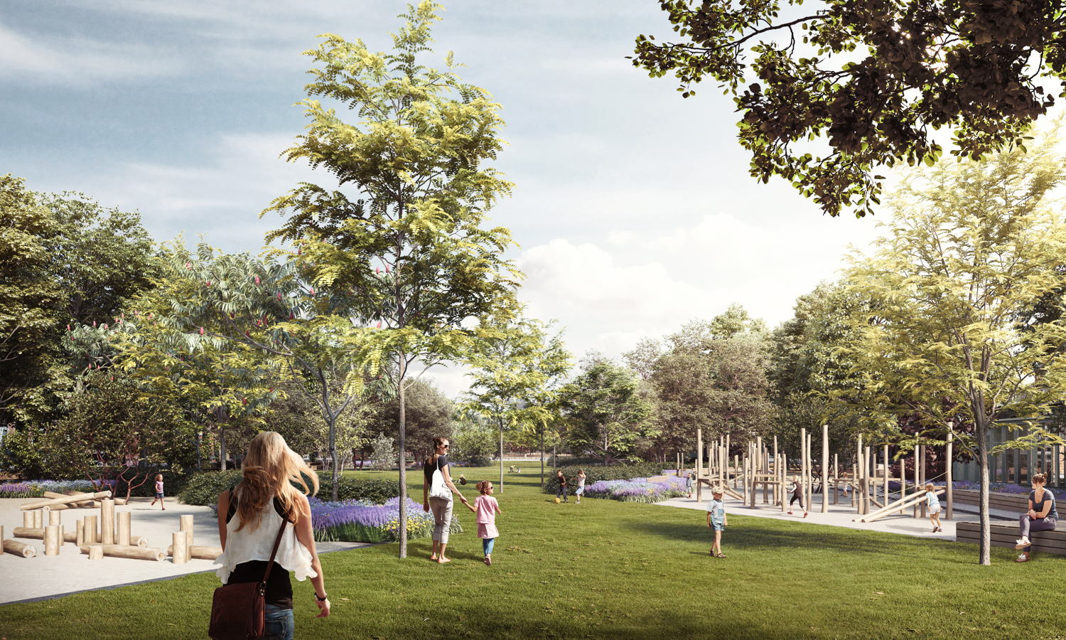 Tuin met plaats voor sport en spel ©Tractebel – ADR Architects – Georges Descombes
