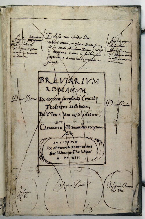 Balthasar I Moretus, Schets van de titelpagina van het Breviarum Romanum....jpg