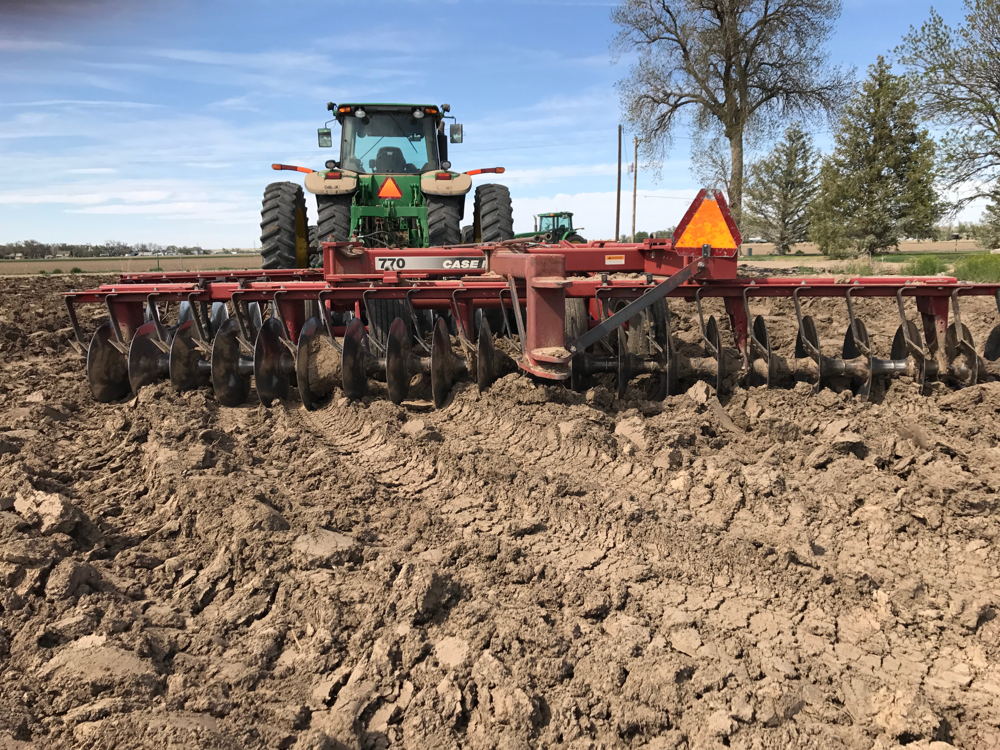 Tractor with disc tiller