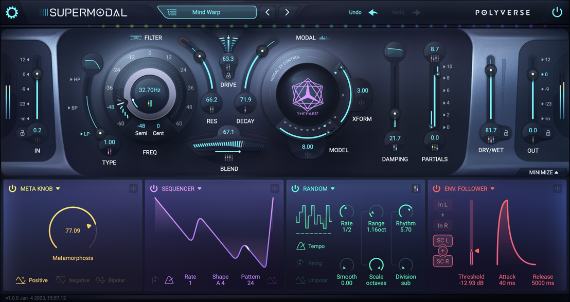 Polyverse Launches Supermodal 1.0.0, a Powerful New Modal Filter Plug-In