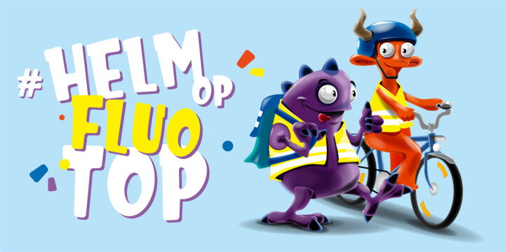 Helm Op Fluo Top motiveert 400.000 kinderen om zichtbaar en veilig naar school te gaan. 