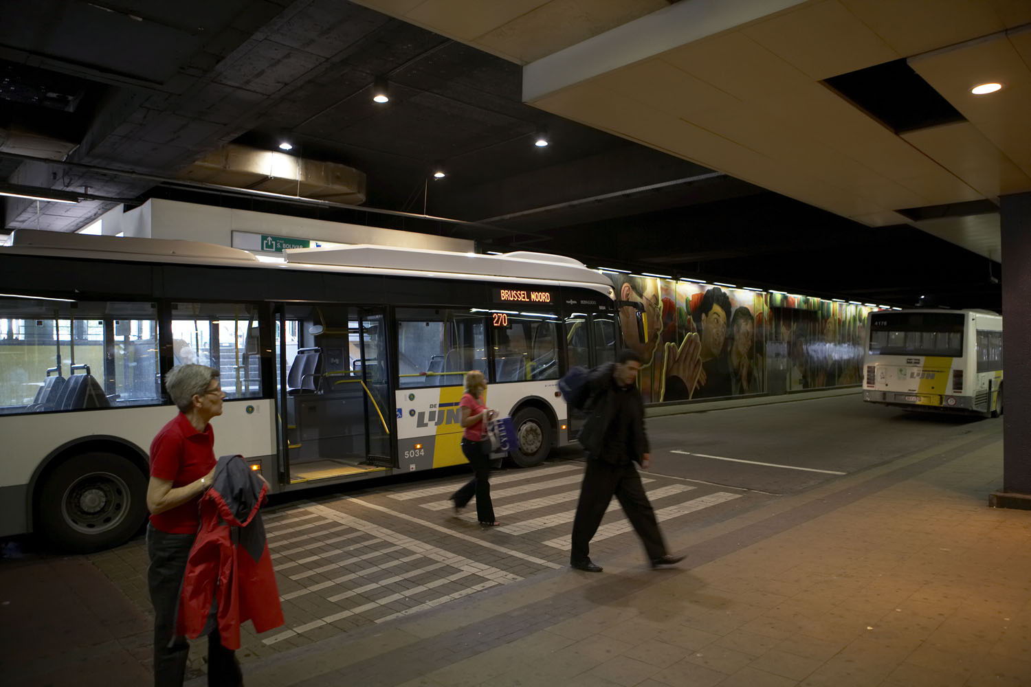 Een halte van De Lijn onder het Brusselse Noordstation. 