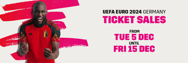 Ticket sales European Championship start on Tuesday, December 5 