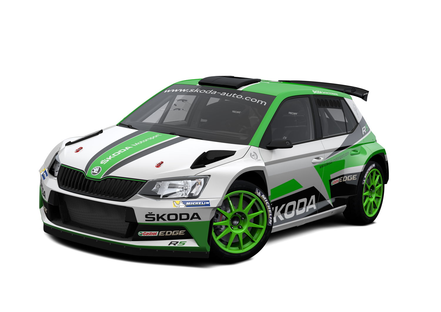 The FABIA R5 of the ŠKODA Motorsport works team will sport the new design for the first time in Sweden.