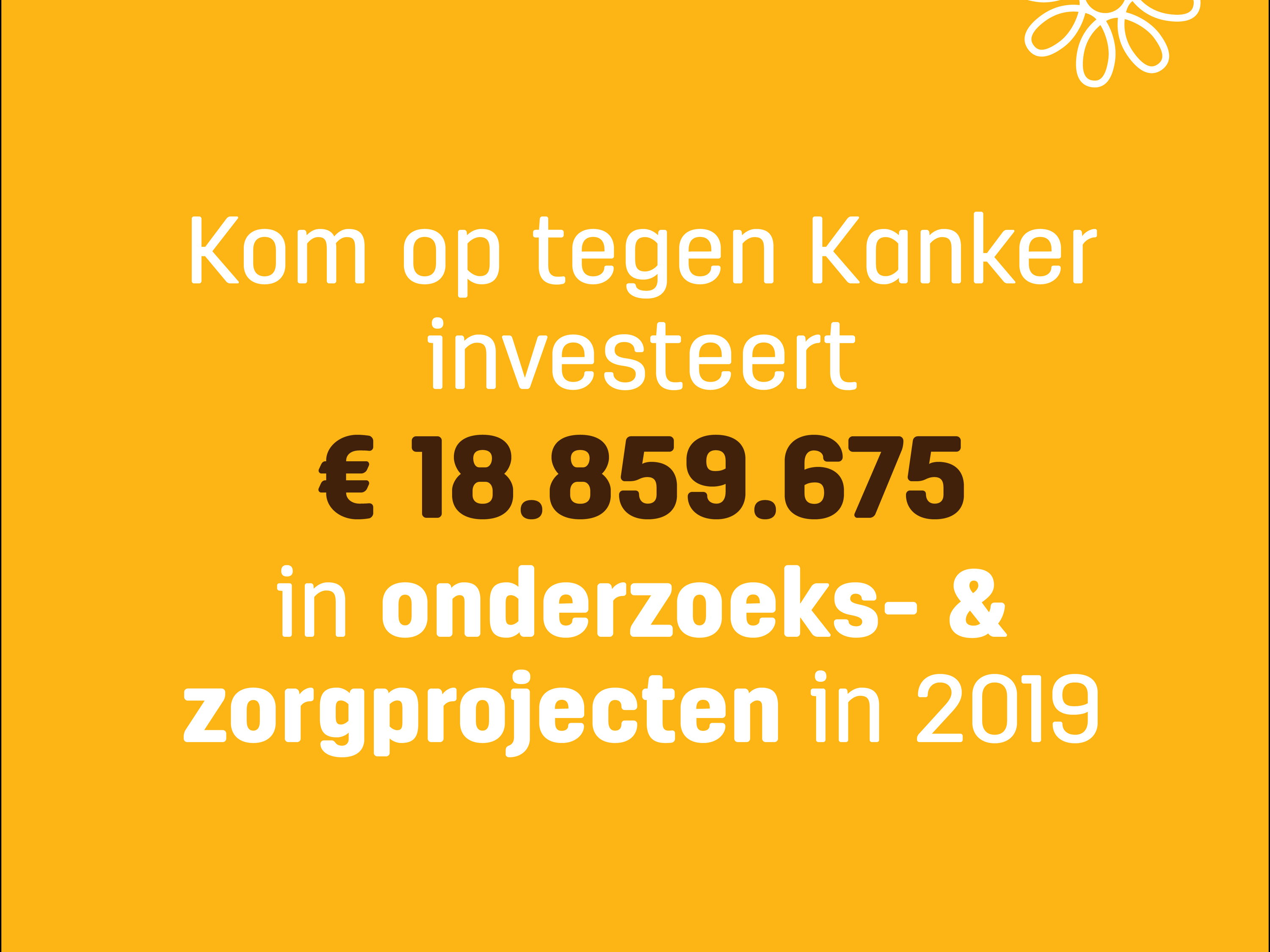 Kom op tegen Kanker reikt bijna 19 miljoen euro uit aan onderzoek en zorgprojecten