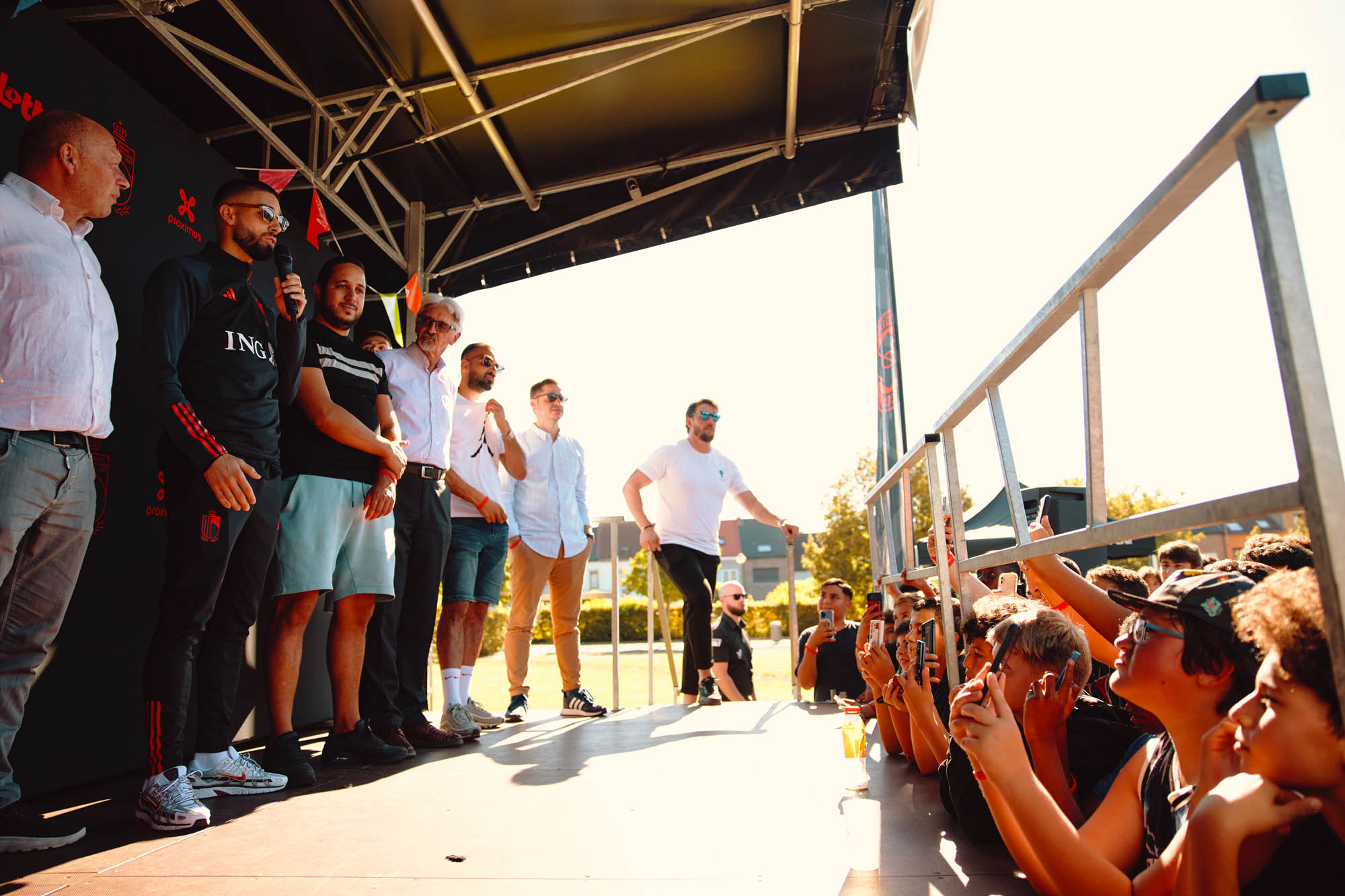 Yannick Carrasco is the first to kick a ball at the Belgian Red Court 