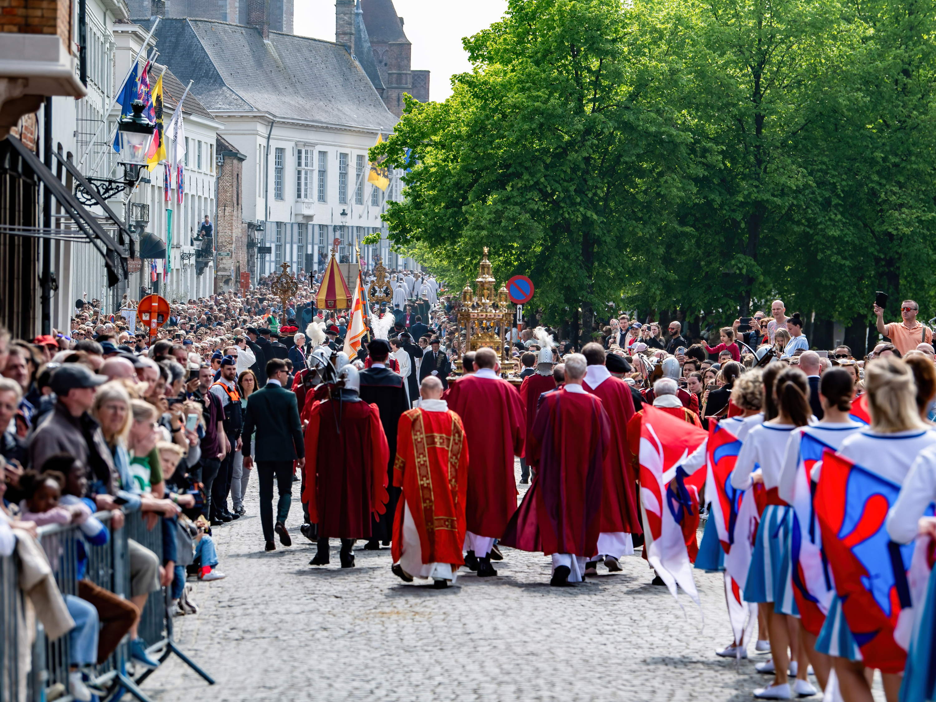 Procession of the Holy Blood passes through the streets of Bruges