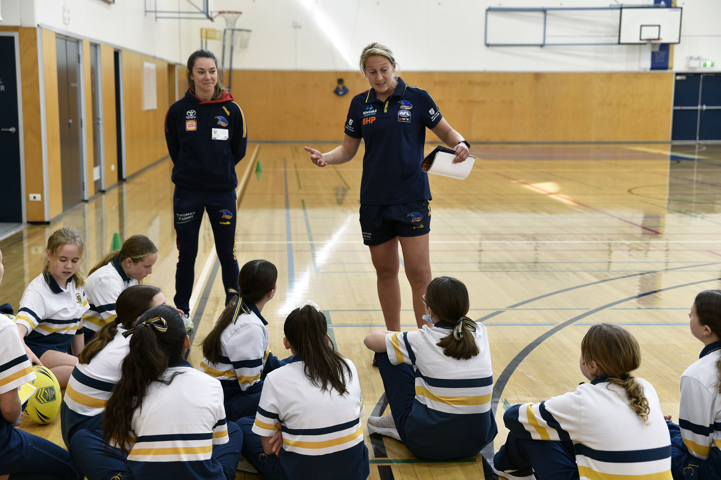 Marijana Rajcic delivering the STEMfooty program to Loreto College Marryatville students in 2022