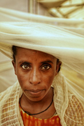 Malou Badliho, 32 years old, in the MSF maternity ward in Um Rakuba Camp, Al ​ Gedaref State. November 2024.