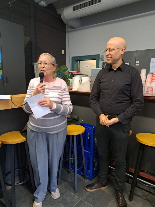 Voorzitter van de Leuvense Seniorenraad: Cécile Van Hoecke en schepen Bert Cornillie