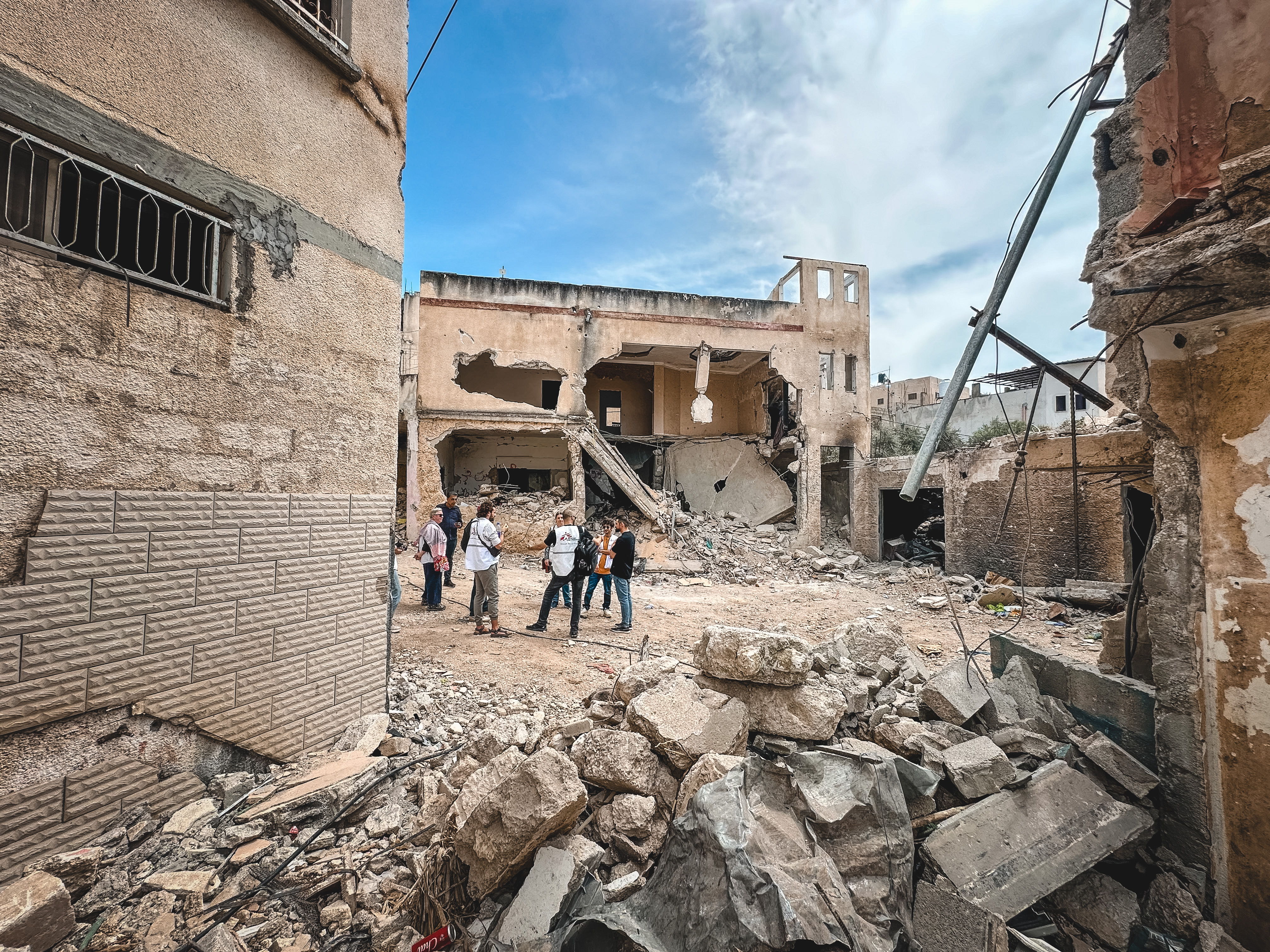 An MSF team is doing an assessment round in Jenin camp with the camp committee members and volunteer paramedics to evaluate the damages and needs following the brutal Israeli military incursion. Date:26/05/2024 | Photographer: Oday Alshobaki | Location: Jenin, West Bank